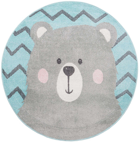 Blue 5' 3 x 5' 3 Whimsy Kids Round Rug