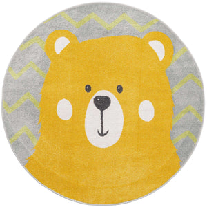 Yellow 5' 3 x 5' 3 Whimsy Kids Round Rug