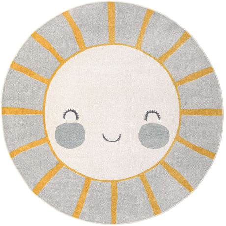 Gray 8' x 8' Whimsy Kids Round Rug