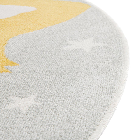 Gray 3' 3 x 3' 3 Whimsy Kids Round Area Rug for Baby Nursery, Toddler Playroom,  Bedrooms Playful Fun Design Easy Clean Carpet for Sale at Rug Engine
