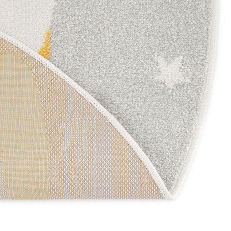 Gray 7' 10 x 7' 10 Whimsy Kids Round Area Rug for Baby Nursery, Toddler Playroom,  Bedrooms Playful Fun Design Easy Clean Carpet for Sale at Rug Engine