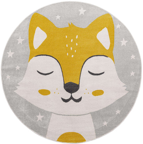 Gray 8' x 8' Whimsy Kids Round Rug