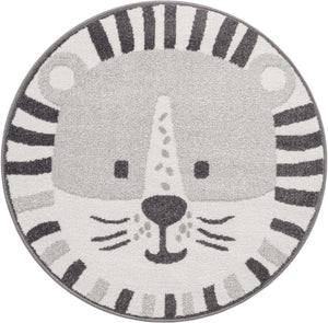 Gray 3' 3 x 3' 3 Whimsy Kids Round Rug