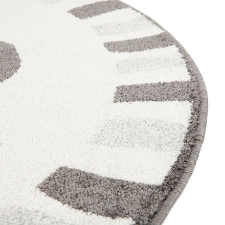 Gray 5' 3 x 5' 3 Whimsy Kids Round Area Rug for Baby Nursery, Toddler Playroom,  Bedrooms Playful Fun Design Easy Clean Carpet for Sale at Rug Engine