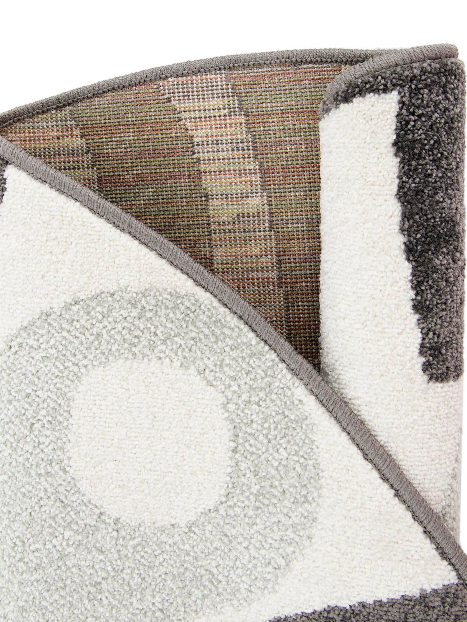 Gray 5' 3 x 5' 3 Whimsy Kids Round Area Rug for Baby Nursery, Toddler Playroom,  Bedrooms Playful Fun Design Easy Clean Carpet for Sale at Rug Engine