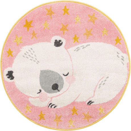 Pink 3' 3 x 3' 3 Whimsy Kids Round Rug