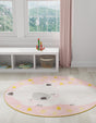 Pink 3' 3 x 3' 3 Whimsy Kids Round Rug