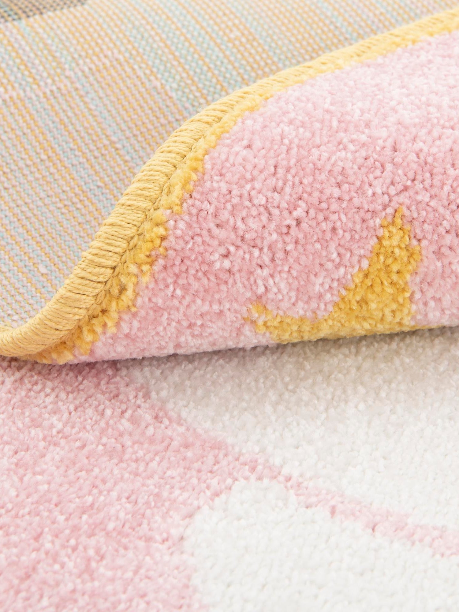 Pink 7' 10 x 7' 10 Whimsy Kids Round Area Rug for Baby Nursery, Toddler Playroom,  Bedrooms Playful Fun Design Easy Clean Carpet for Sale at Rug Engine