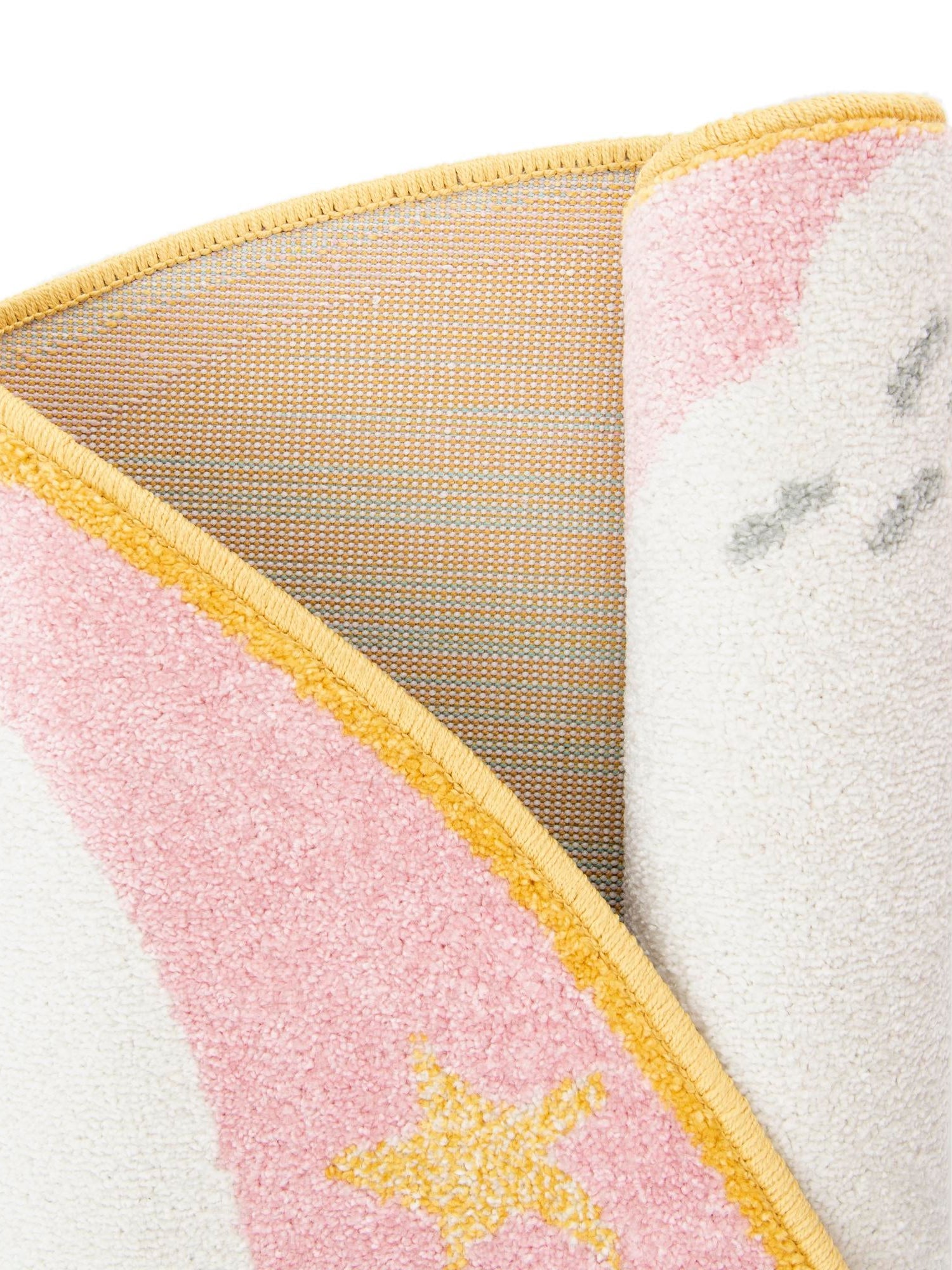 Pink 5' 3 x 5' 3 Whimsy Kids Round Area Rug for Baby Nursery, Toddler Playroom,  Bedrooms Playful Fun Design Easy Clean Carpet for Sale at Rug Engine