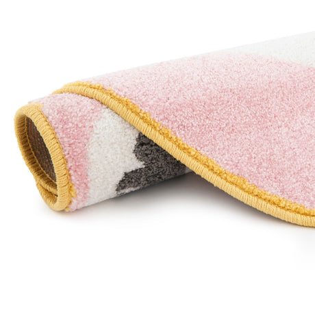 Pink 5' 3 x 5' 3 Whimsy Kids Round Area Rug for Baby Nursery, Toddler Playroom,  Bedrooms Playful Fun Design Easy Clean Carpet for Sale at Rug Engine