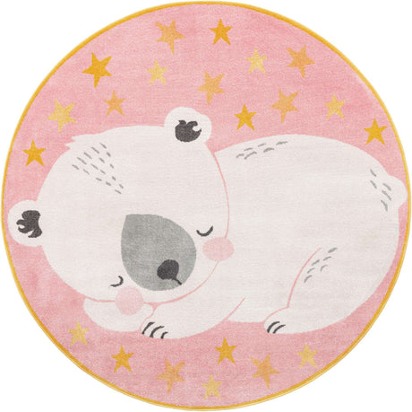 Pink 8' x 8' Whimsy Kids Round Rug
