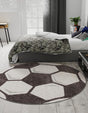 Black and White 3' 3 x 3' 3 Whimsy Kids Round Rug