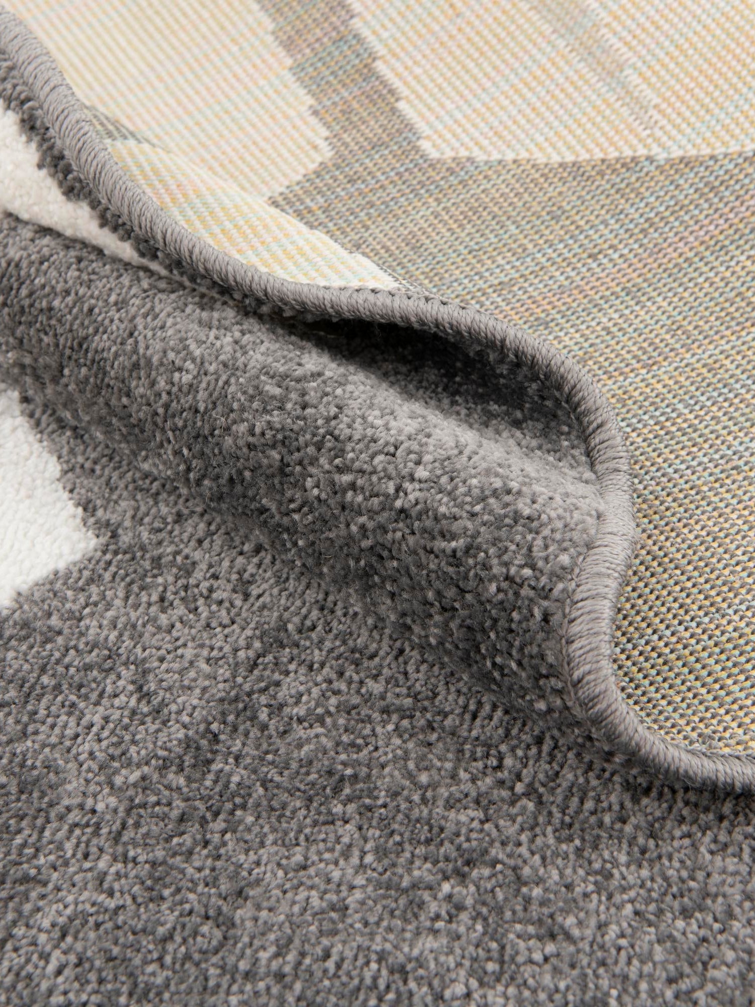 Black and White 3' 3 x 3' 3 Whimsy Kids Round Area Rug for Baby Nursery, Toddler Playroom, Bedrooms