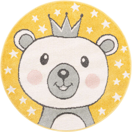 Yellow 3' 3 x 3' 3 Whimsy Kids Round Rug