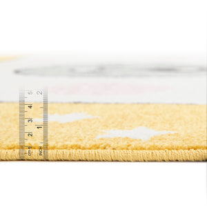 Yellow 5' 3 x 5' 3 Whimsy Kids Round Rug