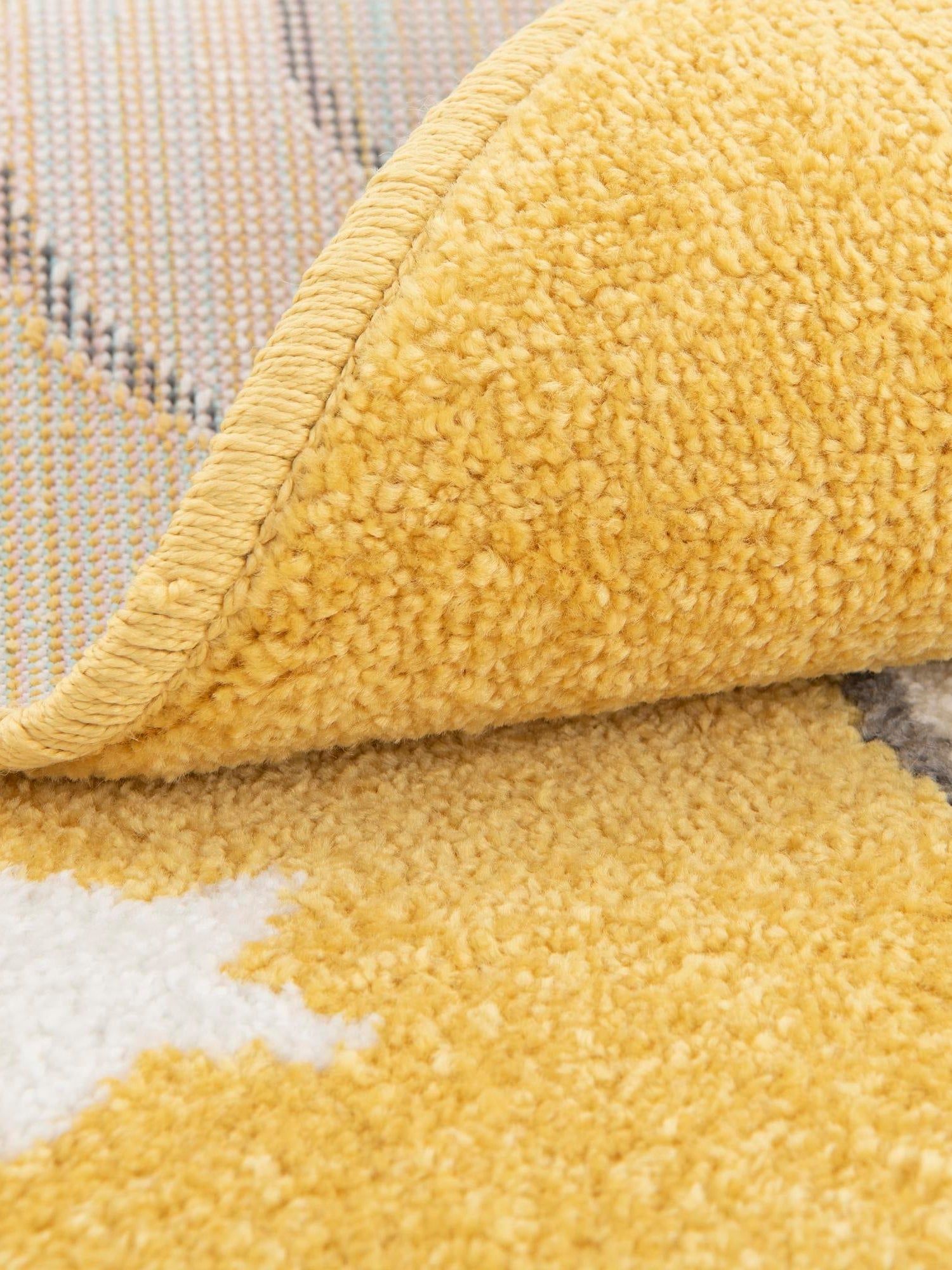 Yellow 3' 3 x 3' 3 Whimsy Kids Round Area Rug for Baby Nursery, Toddler Playroom,  Bedrooms Playful Fun Design Easy Clean Carpet for Sale at Rug Engine