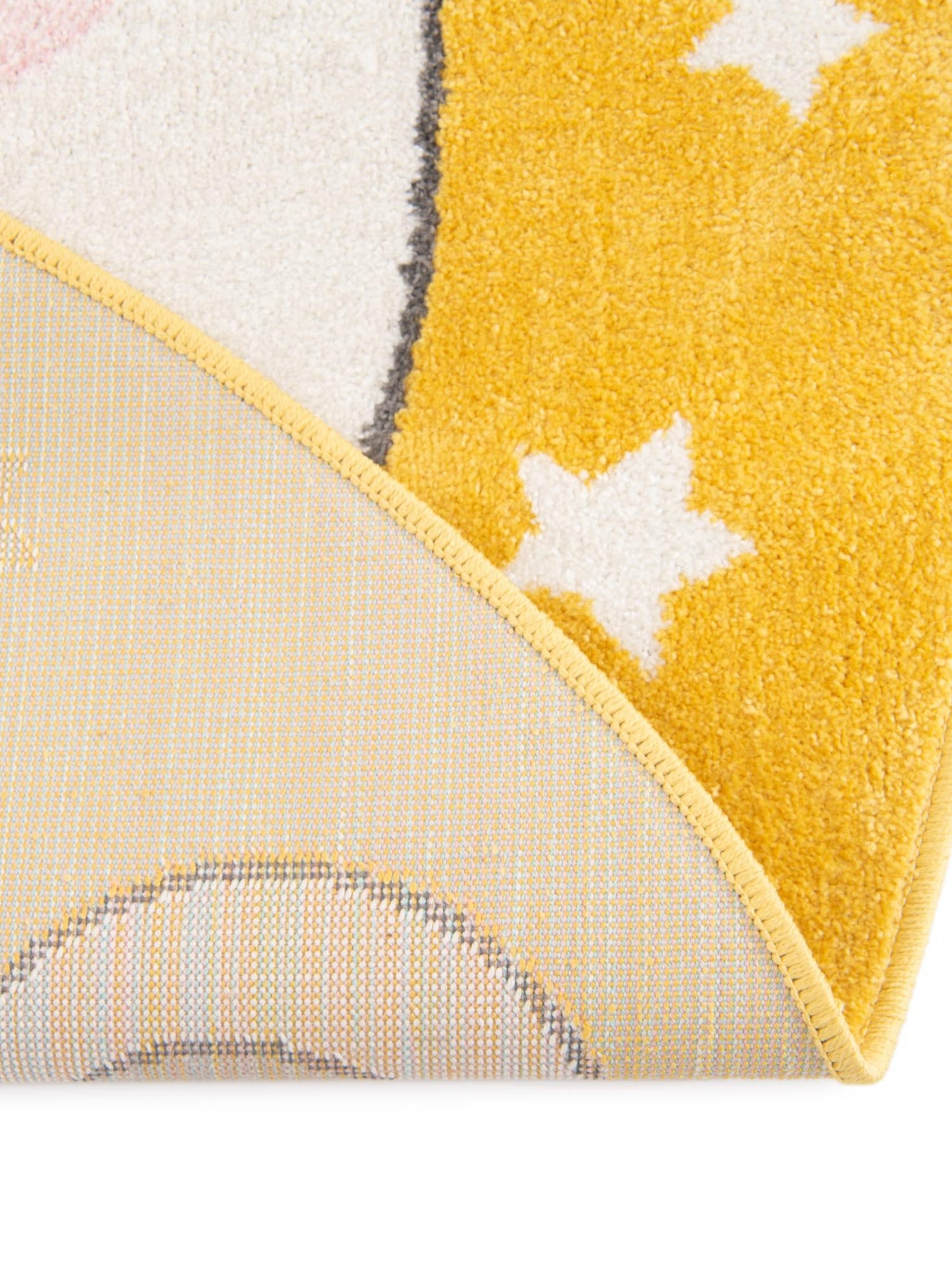 Yellow 3' 3 x 3' 3 Whimsy Kids Round Area Rug for Baby Nursery, Toddler Playroom,  Bedrooms Playful Fun Design Easy Clean Carpet for Sale at Rug Engine
