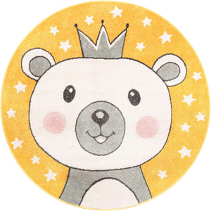 Yellow 5' 3 x 5' 3 Whimsy Kids Round Rug