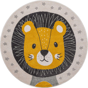 Ivory 5' 3 x 5' 3 Whimsy Kids Round Rug
