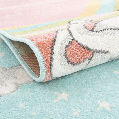 Multicolor 3' 11 x 5' 11 Whimsy Kids Rectangle Area Rug for Baby Nursery, Toddler Playroom,  Bedrooms Playful Fun Design Easy Clean Carpet for Sale at Rug Engine