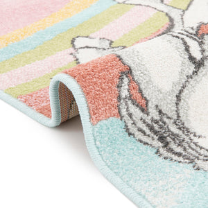 Multicolor 5' 3 x 8' Whimsy Kids Rectangle Rug