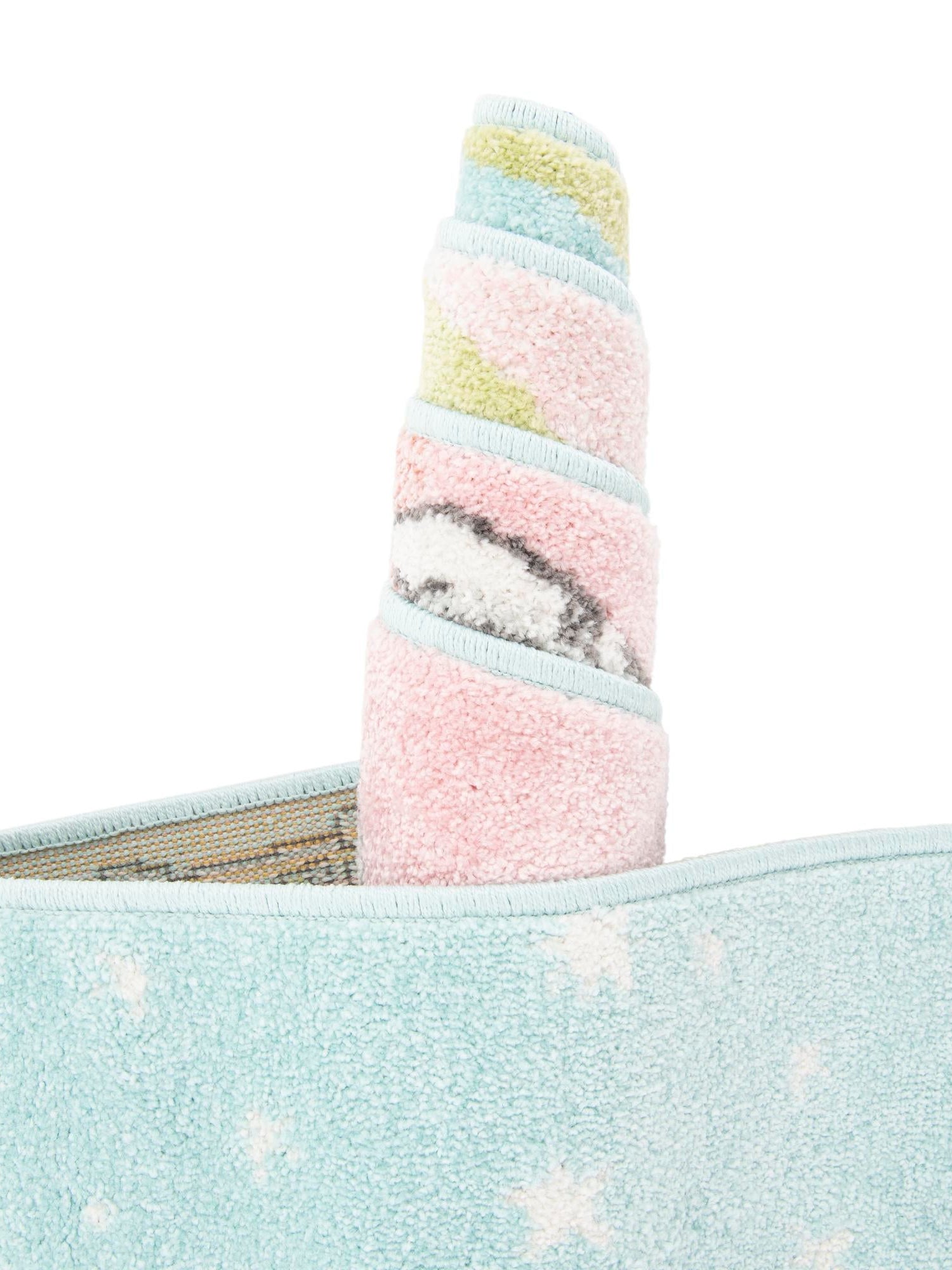 Multicolor 3' 11 x 5' 11 Whimsy Kids Rectangle Area Rug for Baby Nursery, Toddler Playroom, Bedrooms