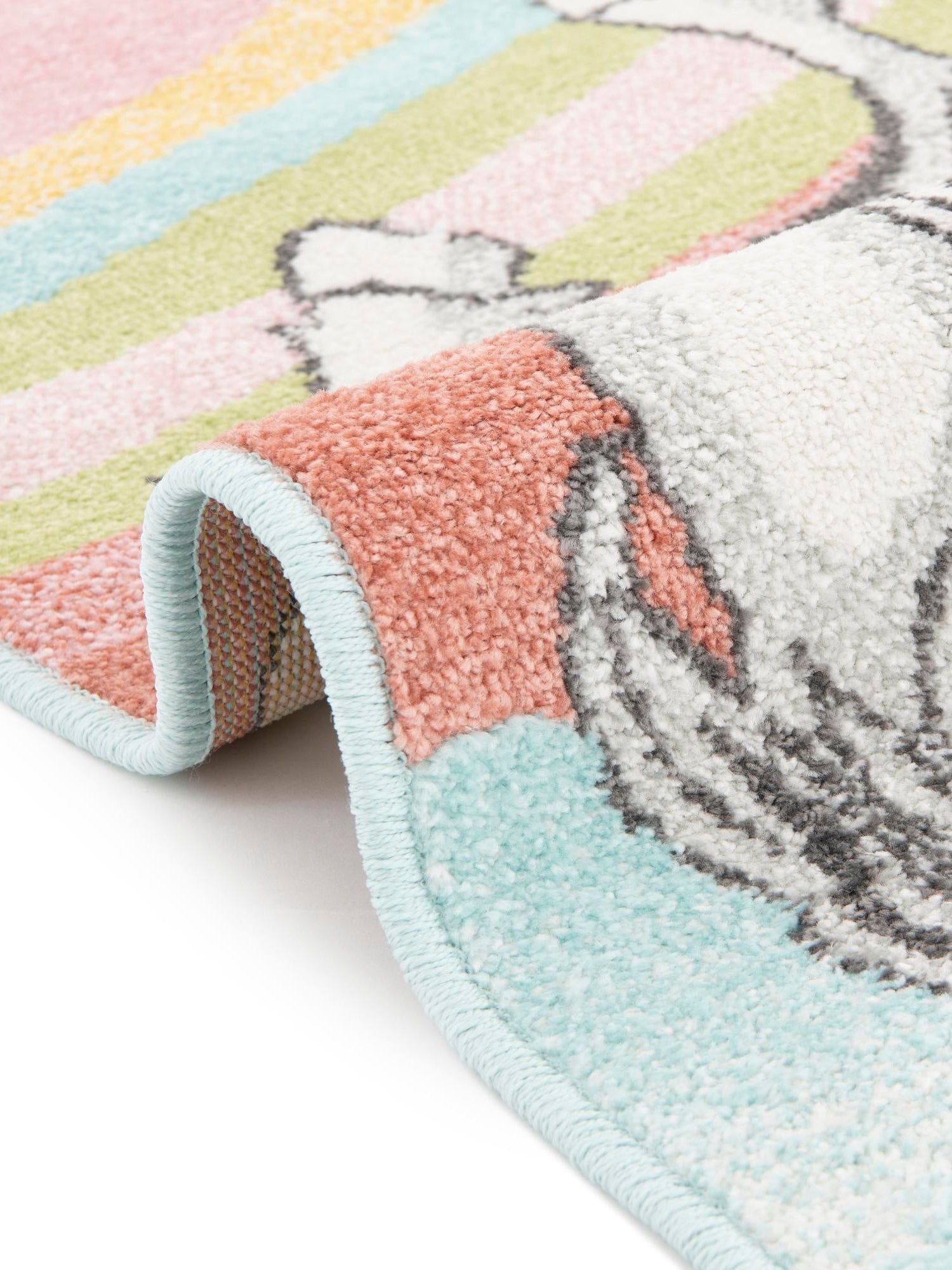 Multicolor 3' 3 x 3' 3 Whimsy Kids Round Area Rug for Baby Nursery, Toddler Playroom,  Bedrooms Playful Fun Design Easy Clean Carpet for Sale at Rug Engine