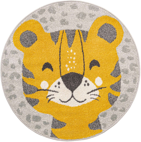 Gray 3' 3 x 3' 3 Whimsy Kids Round Rug