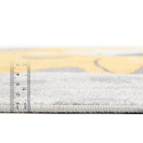 Gray 5' 3 x 5' 3 Whimsy Kids Round Area Rug for Baby Nursery, Toddler Playroom,  Bedrooms Playful Fun Design Easy Clean Carpet for Sale at Rug Engine