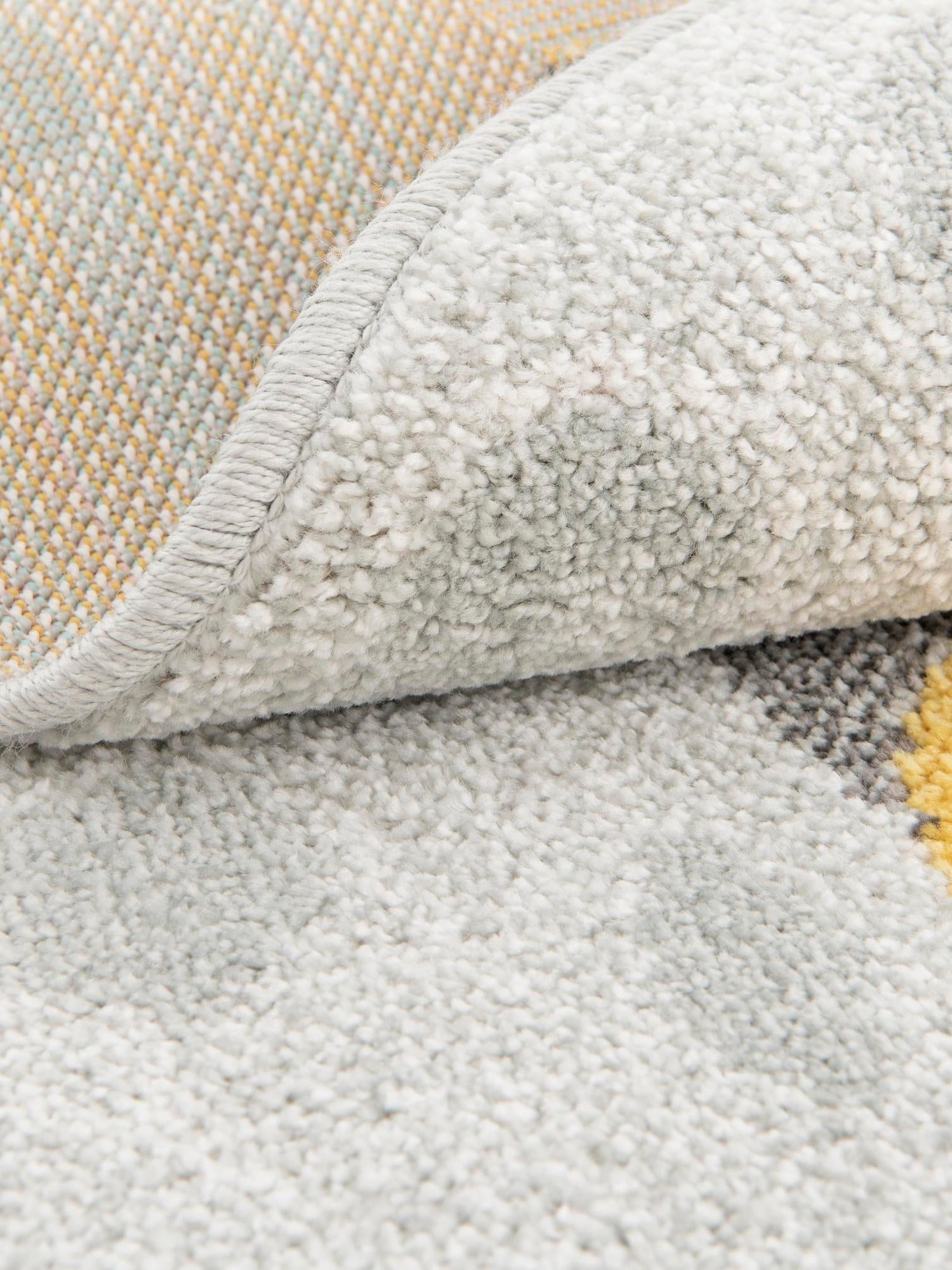 Gray 5' 3 x 5' 3 Whimsy Kids Round Area Rug for Baby Nursery, Toddler Playroom,  Bedrooms Playful Fun Design Easy Clean Carpet for Sale at Rug Engine