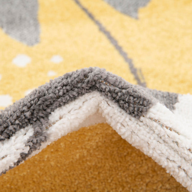 Gray 5' 3 x 5' 3 Whimsy Kids Round Rug