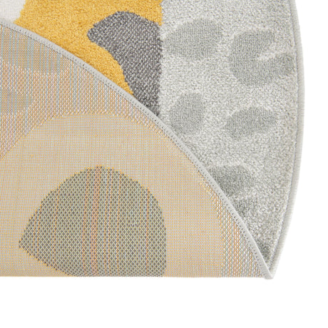 Gray 7' 10 x 7' 10 Whimsy Kids Round Area Rug for Baby Nursery, Toddler Playroom,  Bedrooms Playful Fun Design Easy Clean Carpet for Sale at Rug Engine
