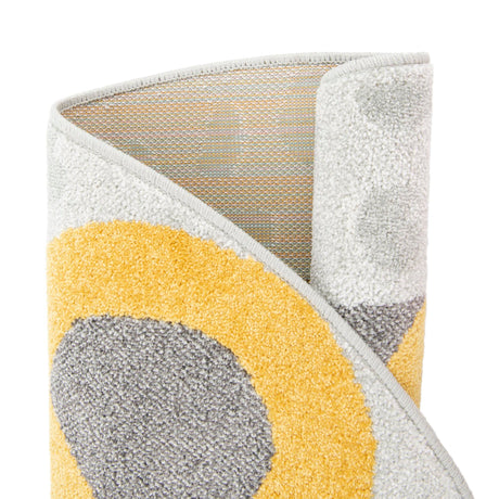 Gray 5' 3 x 5' 3 Whimsy Kids Round Area Rug for Baby Nursery, Toddler Playroom,  Bedrooms Playful Fun Design Easy Clean Carpet for Sale at Rug Engine