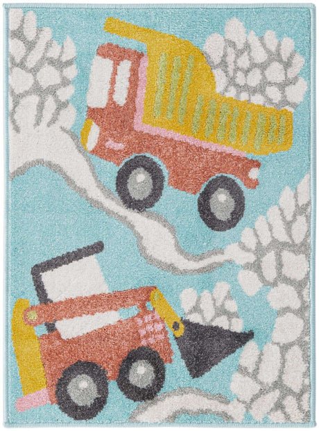 Teal 2' 2 x 3' Whimsy Kids Rectangle Rug