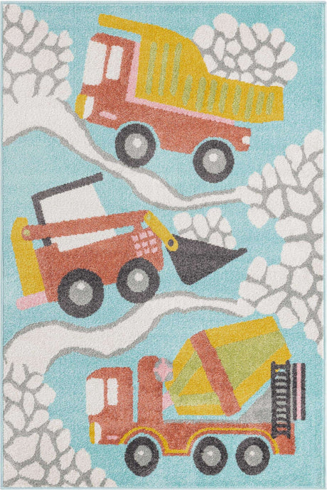 Teal 4' x 6' Whimsy Kids Rectangle Rug
