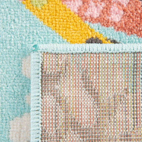 Teal 2' 2 x 2' 11 Whimsy Kids Rectangle Area Rug for Baby Nursery, Toddler Playroom,  Bedrooms Playful Fun Design Easy Clean Carpet for Sale at Rug Engine