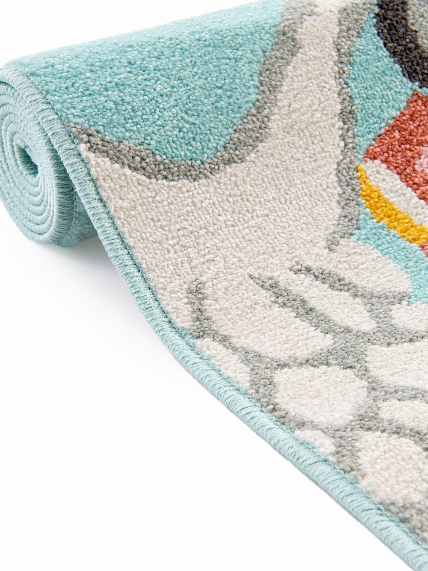 Teal 7' 10 x 10' Whimsy Kids Rectangle Area Rug for Baby Nursery, Toddler Playroom, Bedrooms