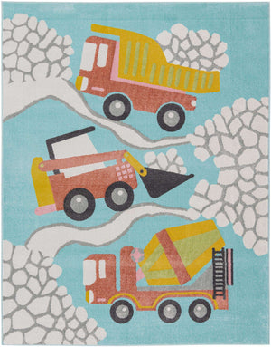Teal 8' x 10' Whimsy Kids Rectangle Rug