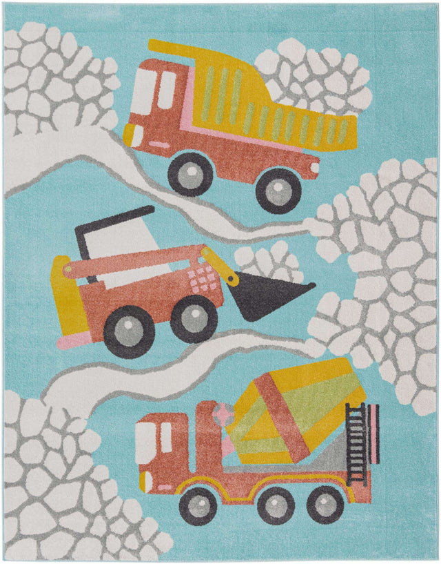 Teal 8' x 10' Whimsy Kids Rectangle Rug