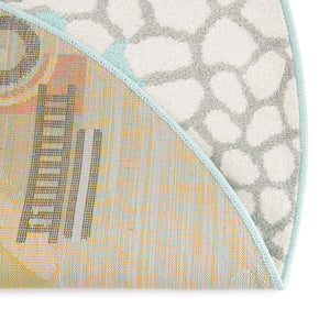 Teal 3' 3 x 3' 3 Whimsy Kids Round Rug