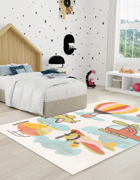 Multicolor 8' x 10' Whimsy Kids Rectangle Rug