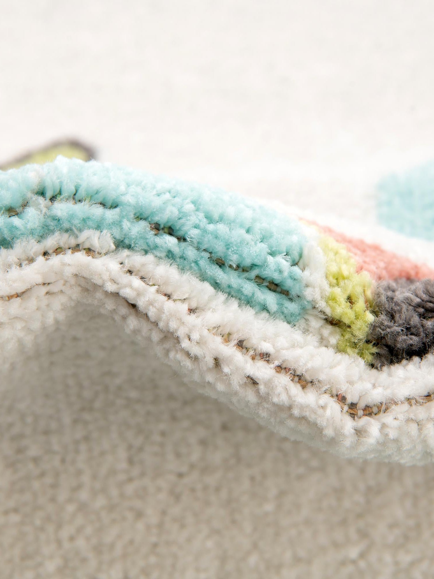 Multicolor 7' 10 x 10' Whimsy Kids Rectangle Area Rug for Baby Nursery, Toddler Playroom, Bedrooms