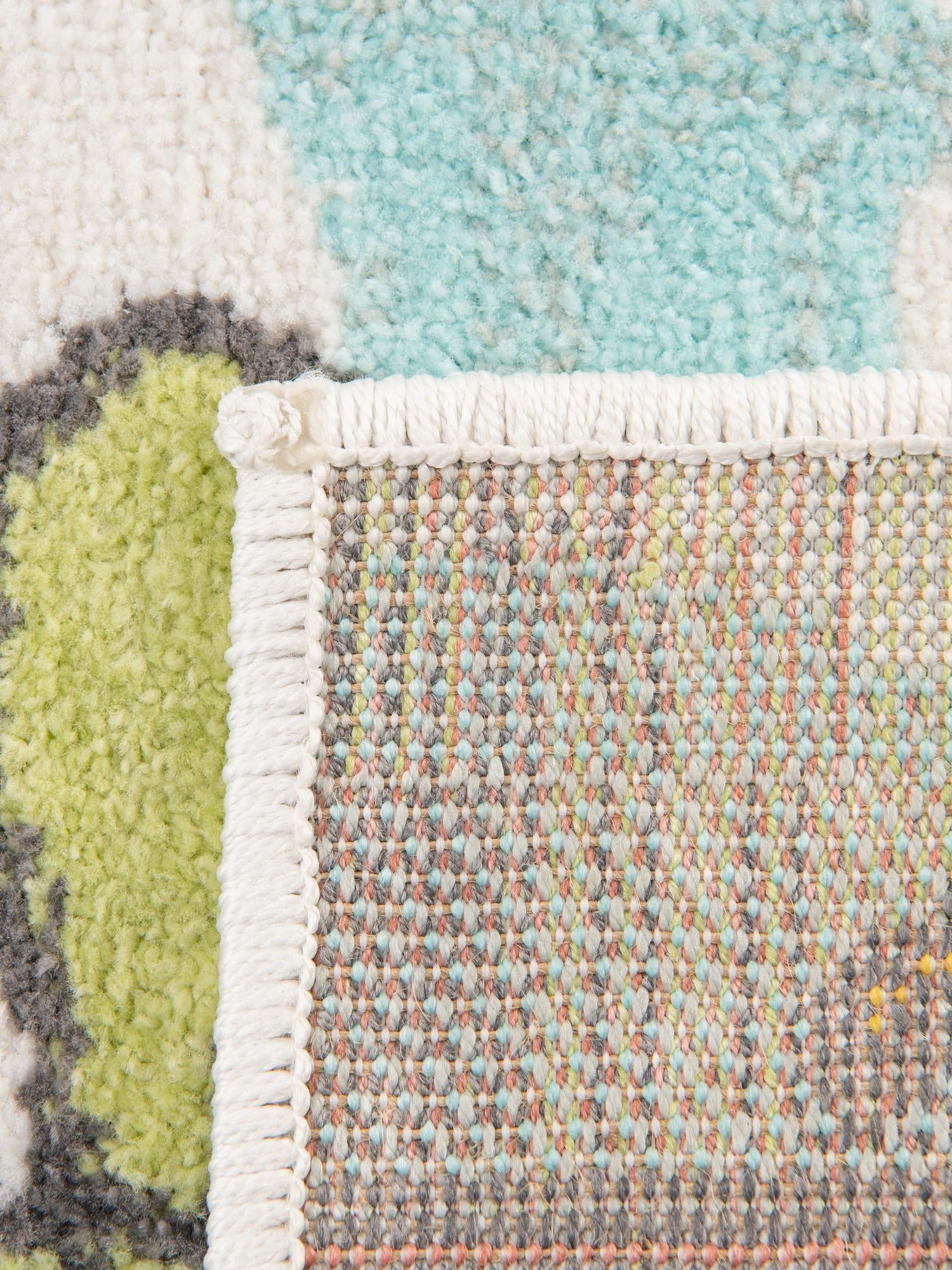 Multicolor 3' 11 x 5' 11 Whimsy Kids Rectangle Area Rug for Baby Nursery, Toddler Playroom,  Bedrooms Playful Fun Design Easy Clean Carpet for Sale at Rug Engine