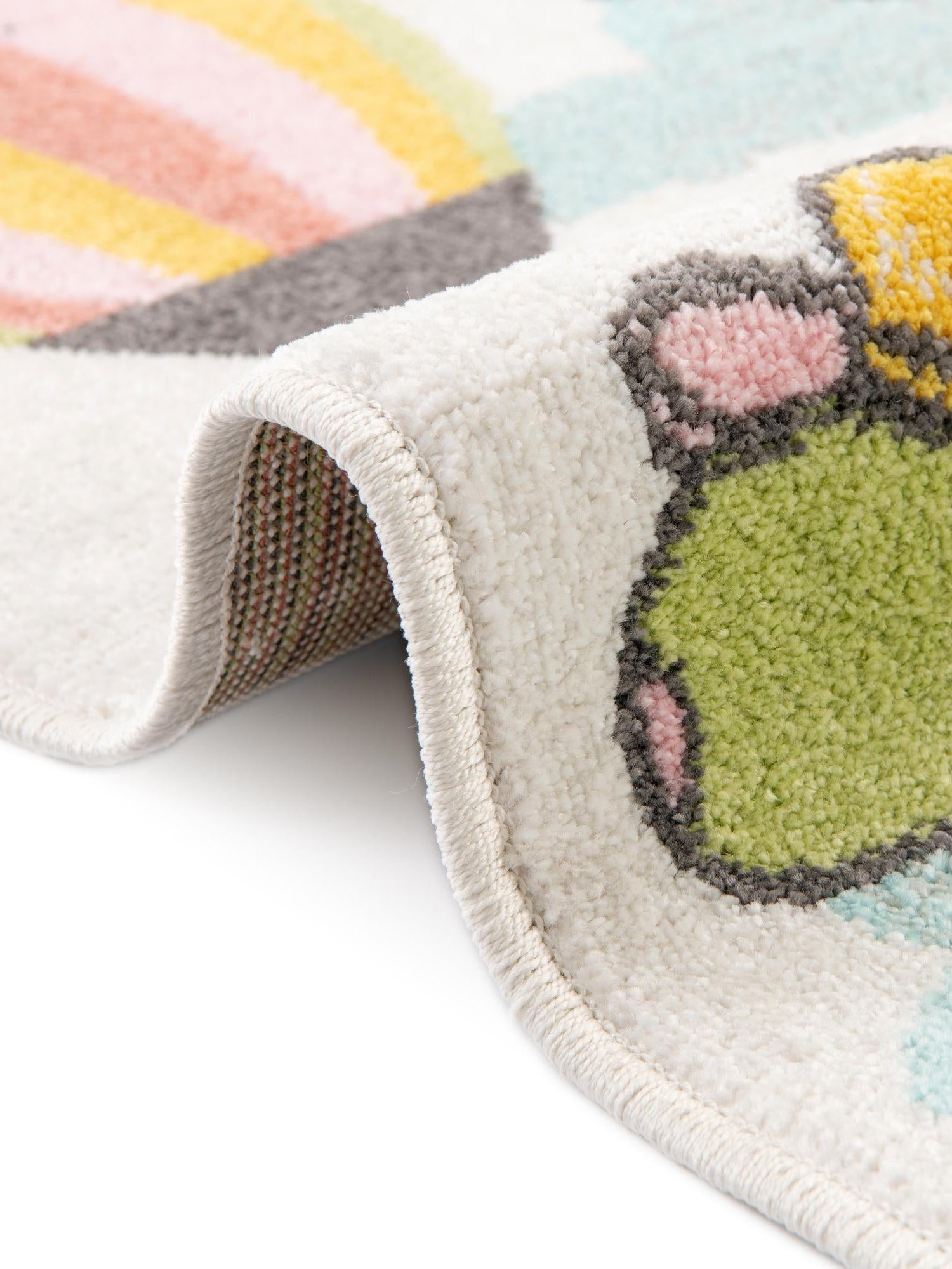 Multicolor 3' 11 x 5' 11 Whimsy Kids Rectangle Area Rug for Baby Nursery, Toddler Playroom,  Bedrooms Playful Fun Design Easy Clean Carpet for Sale at Rug Engine