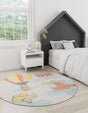 Multicolor 5' 3 x 5' 3 Whimsy Kids Round Rug