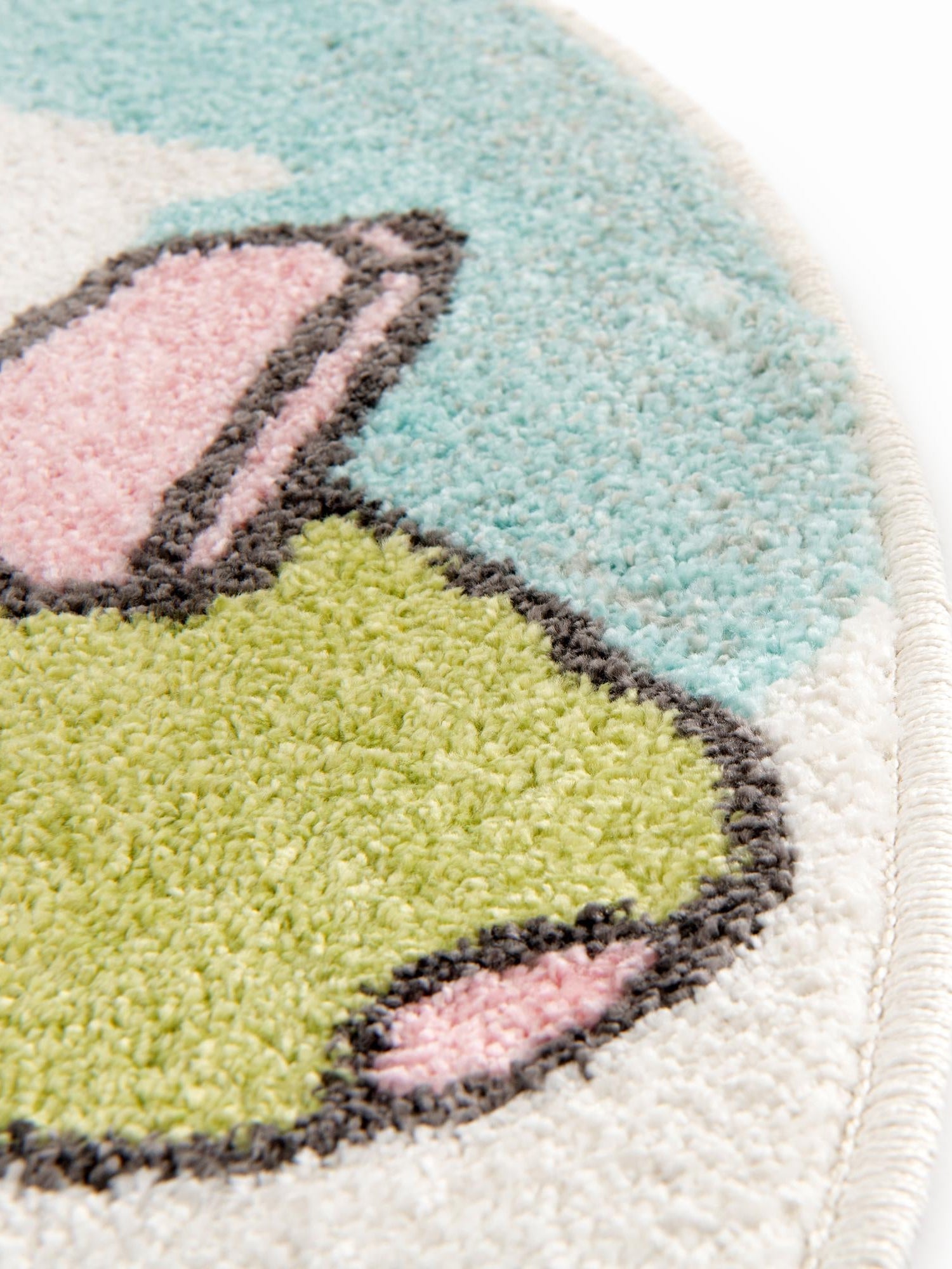 Multicolor 3' 3 x 3' 3 Whimsy Kids Round Area Rug for Baby Nursery, Toddler Playroom,  Bedrooms Playful Fun Design Easy Clean Carpet for Sale at Rug Engine