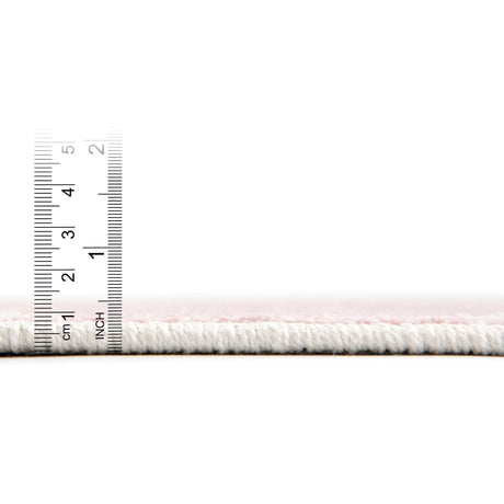 Pink 3' 11 x 5' 11 Whimsy Kids Rectangle Area Rug for Baby Nursery, Toddler Playroom, Bedrooms