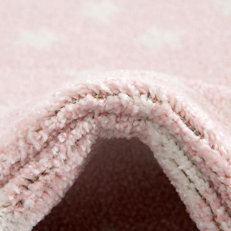 Pink 3' 11 x 5' 11 Whimsy Kids Rectangle Area Rug for Baby Nursery, Toddler Playroom, Bedrooms