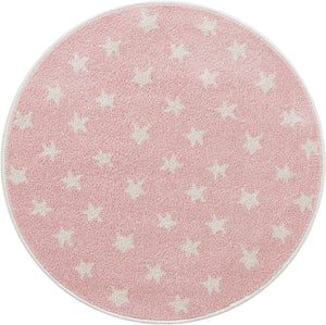 Pink 3' 3 x 3' 3 Whimsy Kids Round Rug