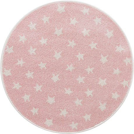 Pink 3' 3 x 3' 3 Whimsy Kids Round Rug
